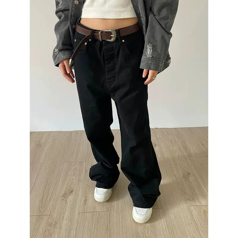 Washed Straight Loose Pants Korean Street Fashion Pants By Made Extreme Shop Online at OH Vault