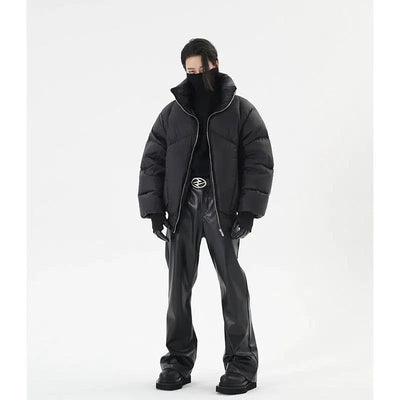 Quilted Zippered Puffer Jacket Korean Street Fashion Jacket By HARH Shop Online at OH Vault