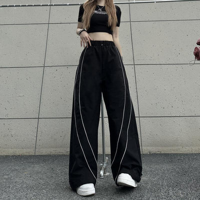 Striped Contrast Sports Pants Korean Street Fashion Pants By Made Extreme Shop Online at OH Vault
