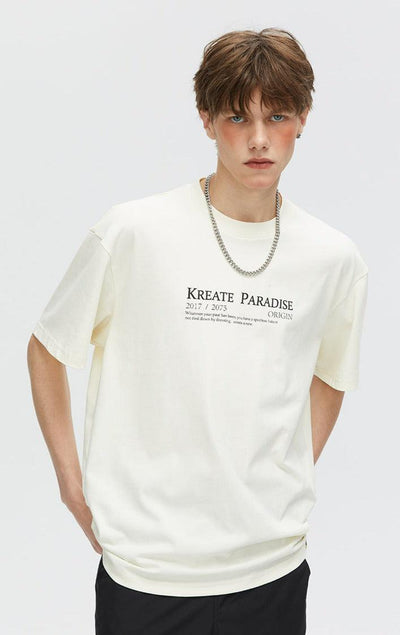Paradise Slogan T-Shirt Korean Street Fashion T-Shirt By Kreate Shop Online at OH Vault
