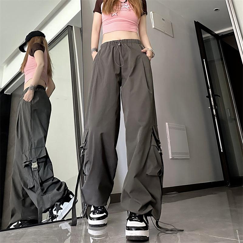 Made Extreme Drawstring Strap Detail Cargo Pants Korean Street Fashion Pants By Made Extreme Shop Online at OH Vault