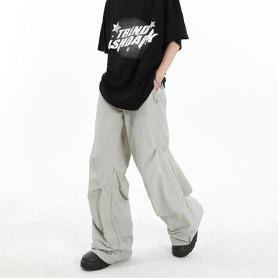 MaxDstr Pleated Detail Straight Parachute Pants Korean Street Fashion Pants By MaxDstr Shop Online at OH Vault