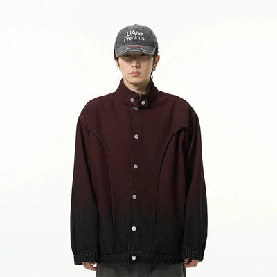 Ombre Buttons-Up Denim Jacket Korean Street Fashion Jacket By 77Flight Shop Online at OH Vault