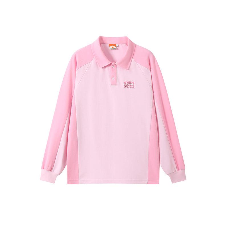 Logo Color Block Long Sleeve Polo Korean Street Fashion Polo By Donsmoke Shop Online at OH Vault
