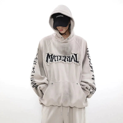 Smudged Material Text Print Hoodie Korean Street Fashion Hoodie By Mr Nearly Shop Online at OH Vault