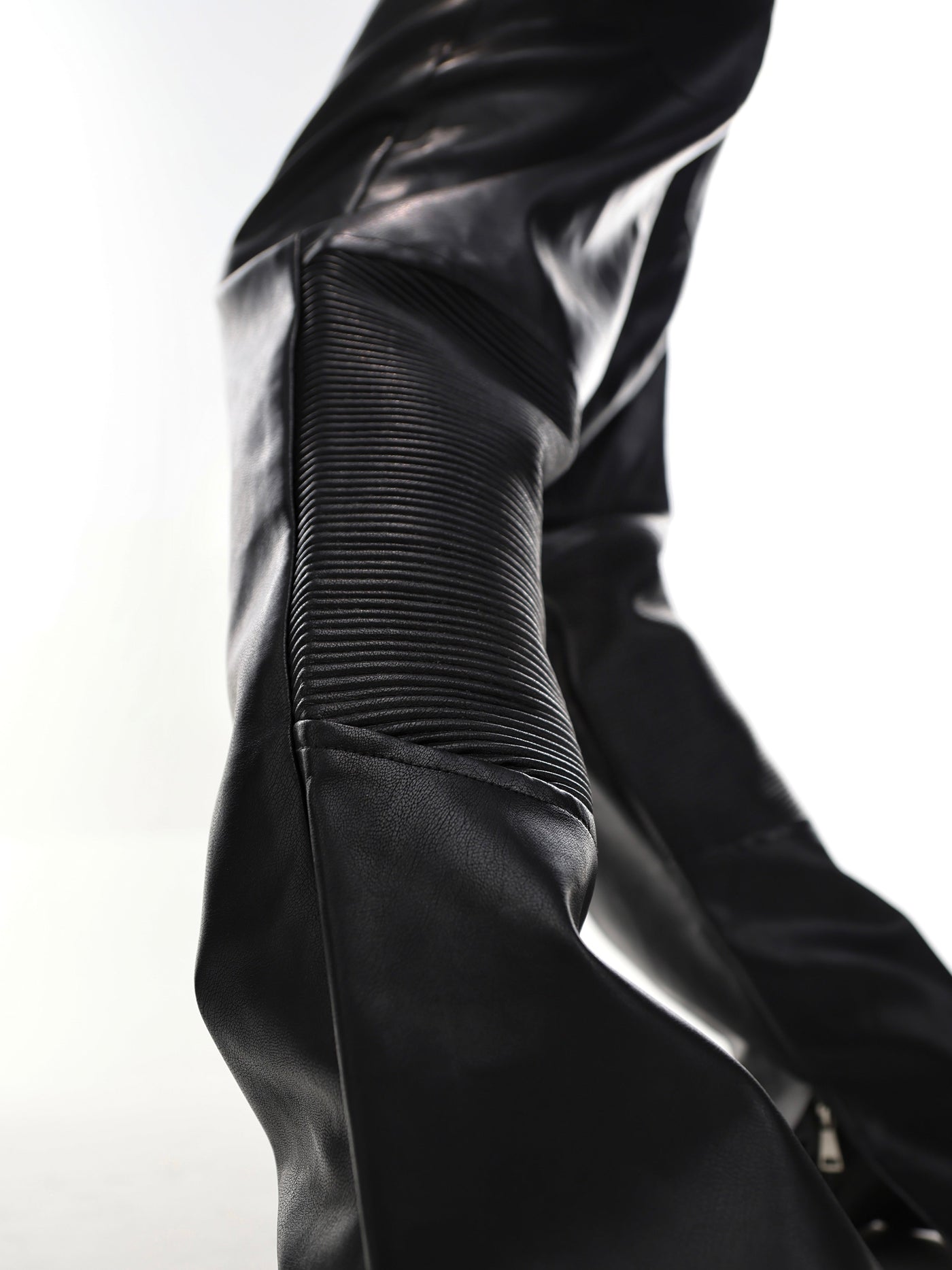 Metal Logo Back Textured Leather Pants Korean Street Fashion Pants By Argue Culture Shop Online at OH Vault