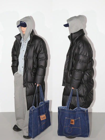 Sleek Puffer Long Coat Korean Street Fashion Long Coat By Poikilotherm Shop Online at OH Vault