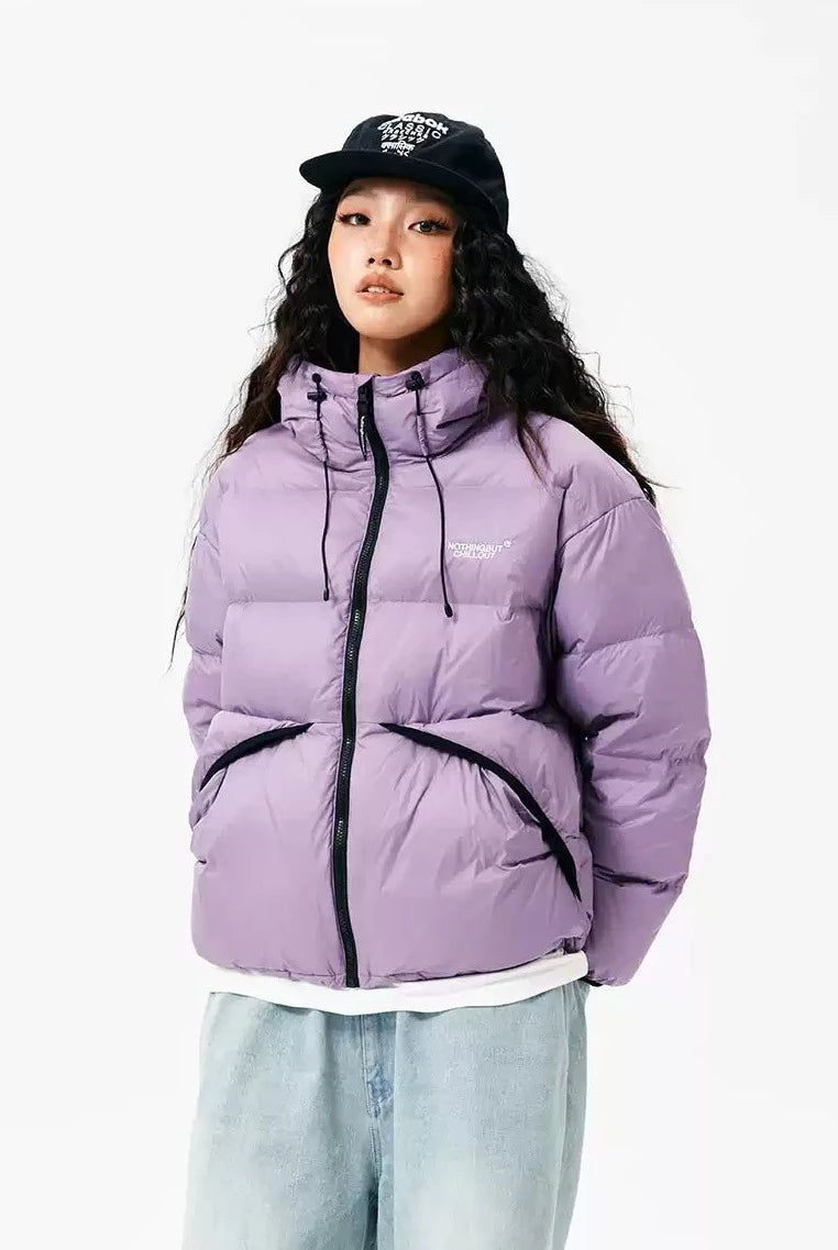 Solid Color Zipped Puffer Jacket Korean Street Fashion Jacket By Nothing But Chill Shop Online at OH Vault
