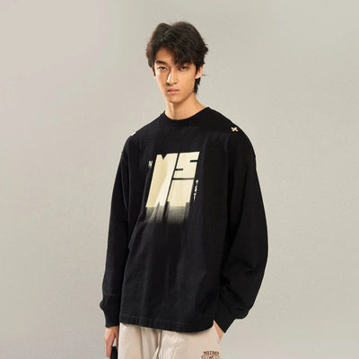 Logo Smudge Long Sleeve T-Shirt Korean Street Fashion T-Shirt By New Start Shop Online at OH Vault