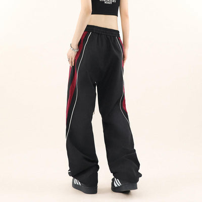 Mr Nearly Color Contrast Drawstring Sports Pants Korean Street Fashion Pants By Mr Nearly Shop Online at OH Vault