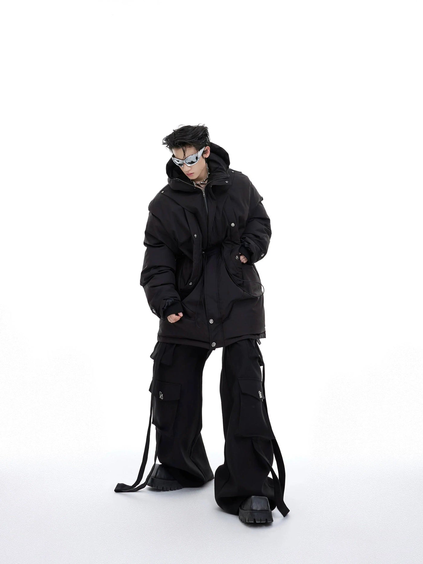 Hooded Long Puffer Jacket Korean Street Fashion Jacket By Argue Culture Shop Online at OH Vault