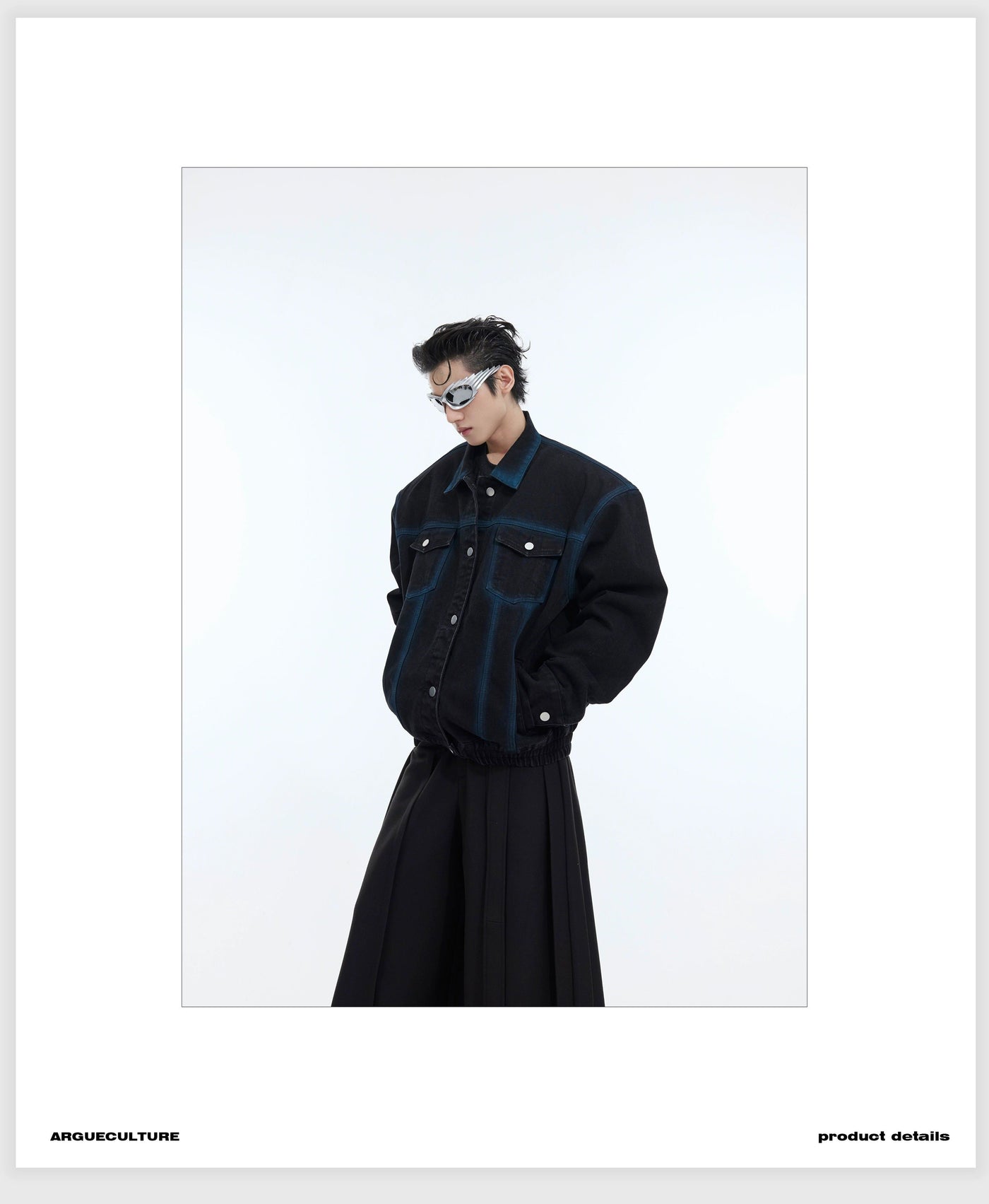 Outline Paint Tint Denim Jacket Korean Street Fashion Jacket By Argue Culture Shop Online at OH Vault