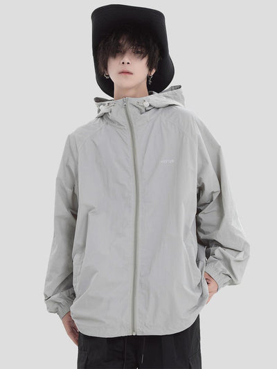 INS Korea Reflective Logo Light Hooded Jacket Korean Street Fashion Jacket By INS Korea Shop Online at OH Vault