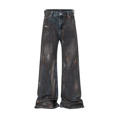 Distressed Waxy Bootcut Jeans Korean Street Fashion Jeans By Blacklists Shop Online at OH Vault