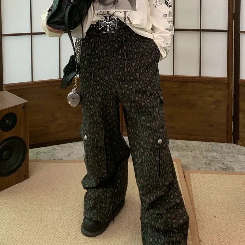 Animal Print Cargo Pants Korean Street Fashion Pants By Pioneer of Heroism Shop Online at OH Vault