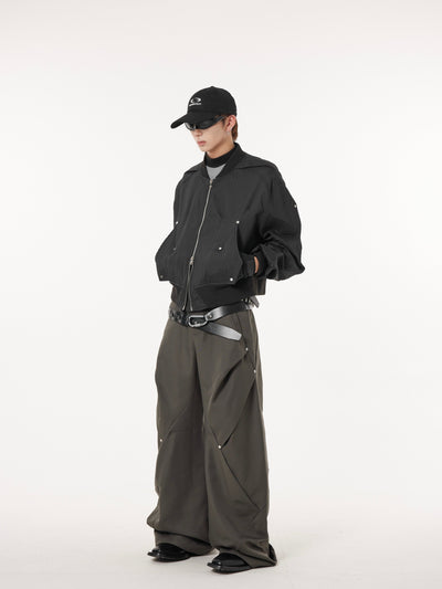 Vertical Pleats Textured Metal Buttons Jacket Korean Street Fashion Jacket By Dark Fog Shop Online at OH Vault