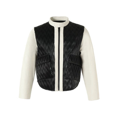 Wavy Lines Spliced Jacket Korean Street Fashion Jacket By Yad Crew Shop Online at OH Vault