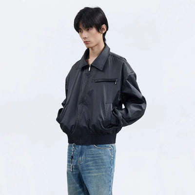 Collared and Zippered Jacket Korean Street Fashion Jacket By Terra Incognita Shop Online at OH Vault