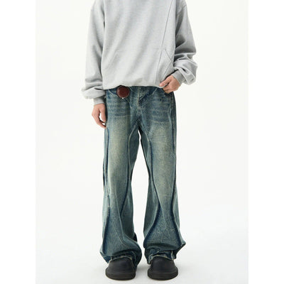 Faded Curved Pattern Jeans Korean Street Fashion Jeans By MaxDstr Shop Online at OH Vault