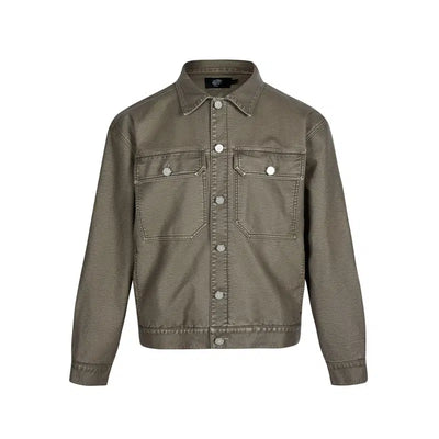 Vintage Washed Flap Pocket Buttons Jacket Korean Street Fashion Jacket By R69 Shop Online at OH Vault