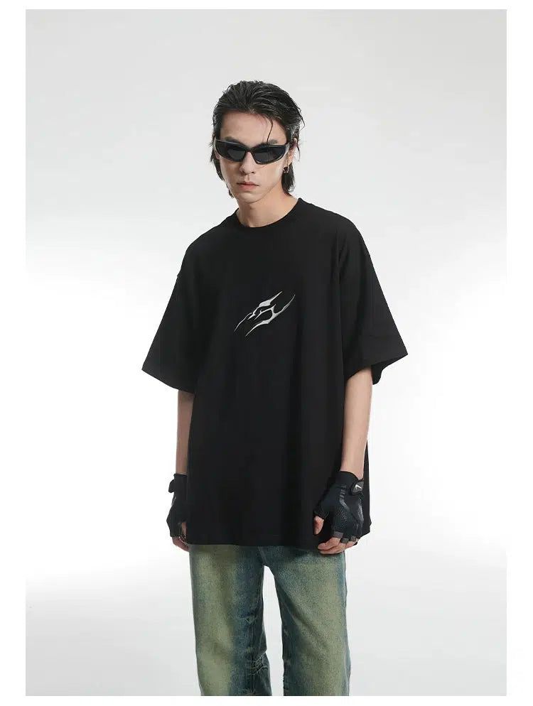 Lightning Metallic Print T-Shirt Korean Street Fashion T-Shirt By A PUEE Shop Online at OH Vault