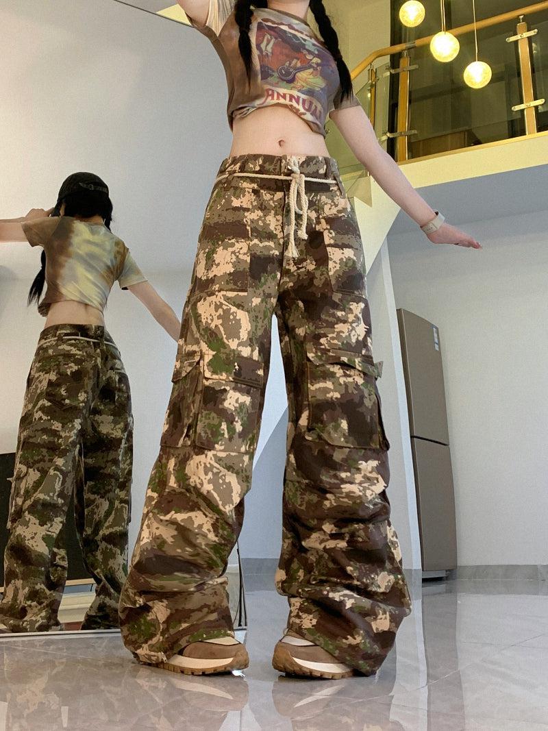 Hemp Rope Camo Cargo Pants Korean Street Fashion Pants By Made Extreme Shop Online at OH Vault