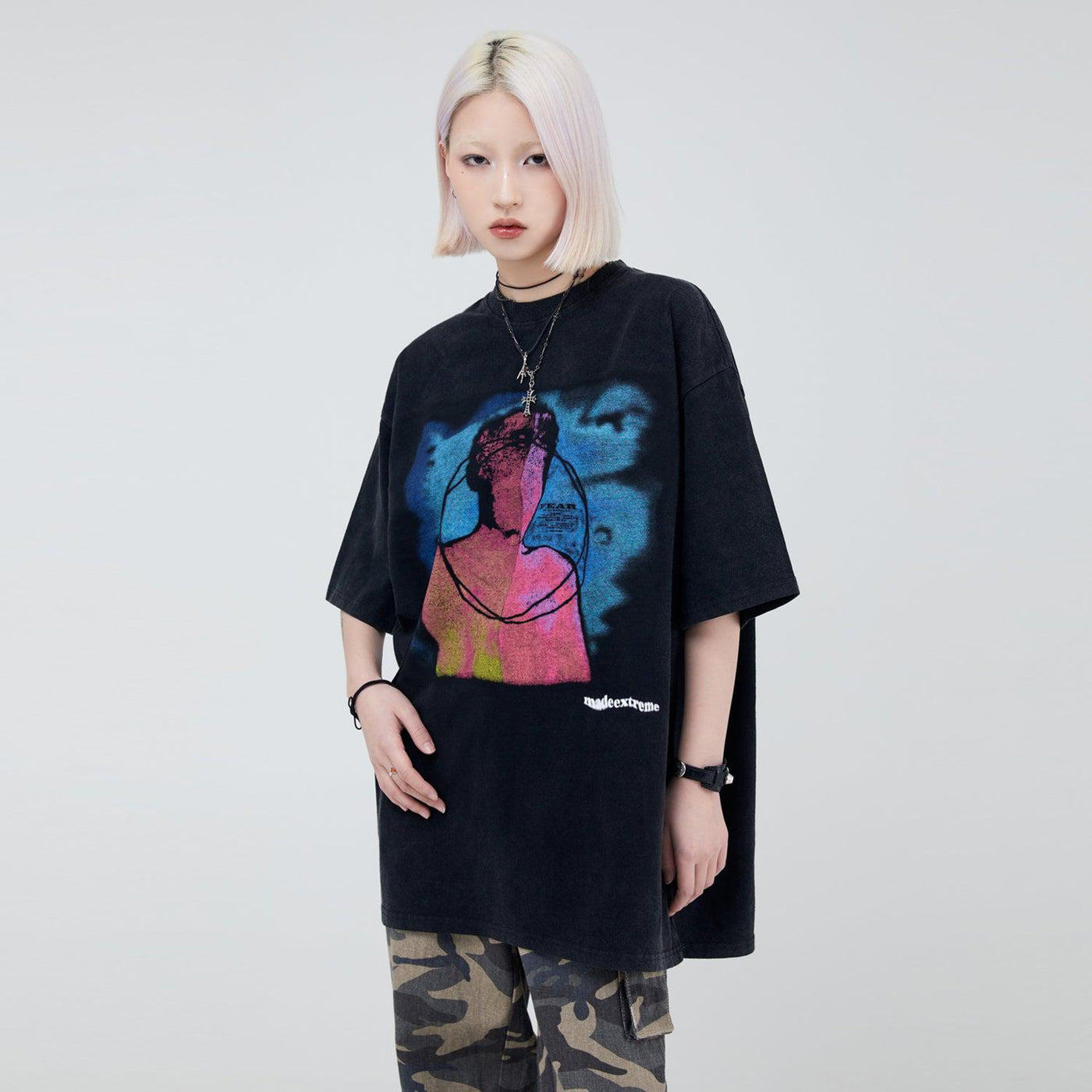 Creative Portrait Graphic T-Shirt Korean Street Fashion T-Shirt By Made Extreme Shop Online at OH Vault