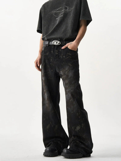 Washed Tie-Dye Wide Leg Jeans Korean Street Fashion Jeans By MaxDstr Shop Online at OH Vault