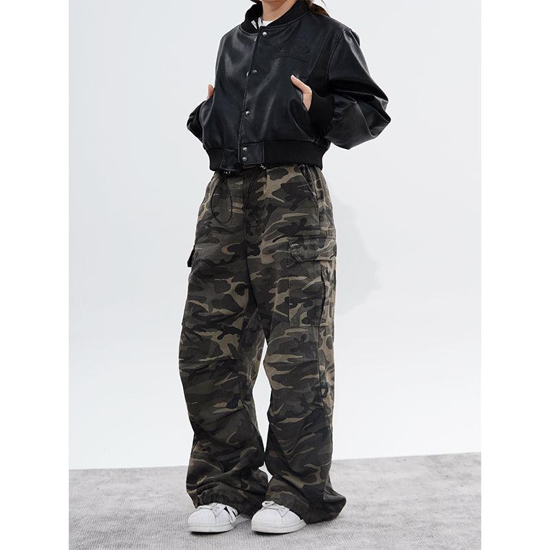 Drawstring Camouflage Pattern Cargo Pants Korean Street Fashion Pants By Made Extreme Shop Online at OH Vault