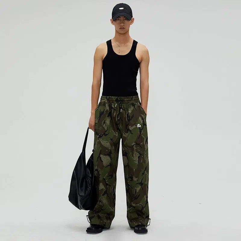 Gartered Camouflage Track Pants Korean Street Fashion Pants By SOUTH STUDIO Shop Online at OH Vault