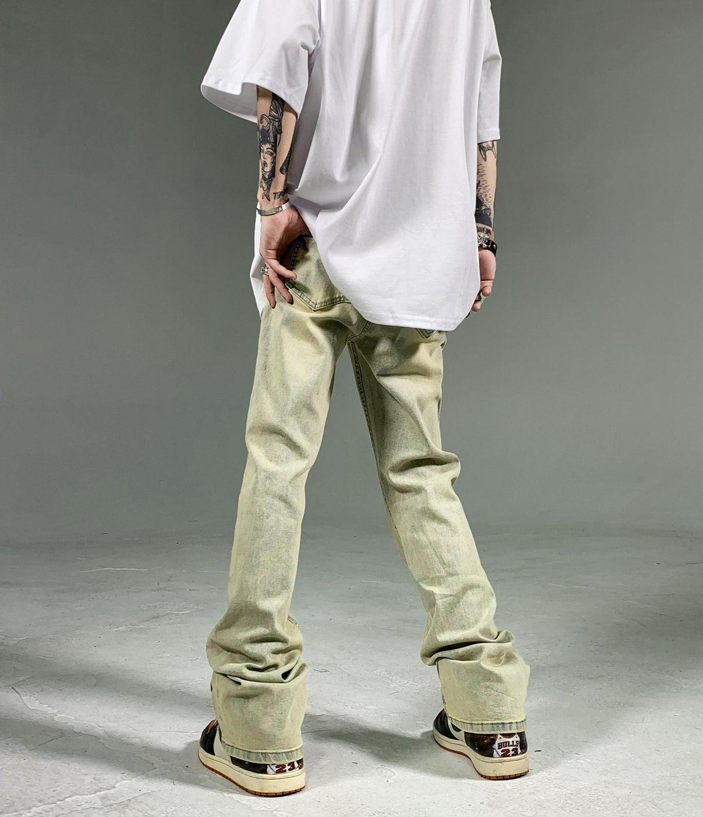 Tie-Dyed Slim Fit Jeans Korean Street Fashion Jeans By Ash Dark Shop Online at OH Vault