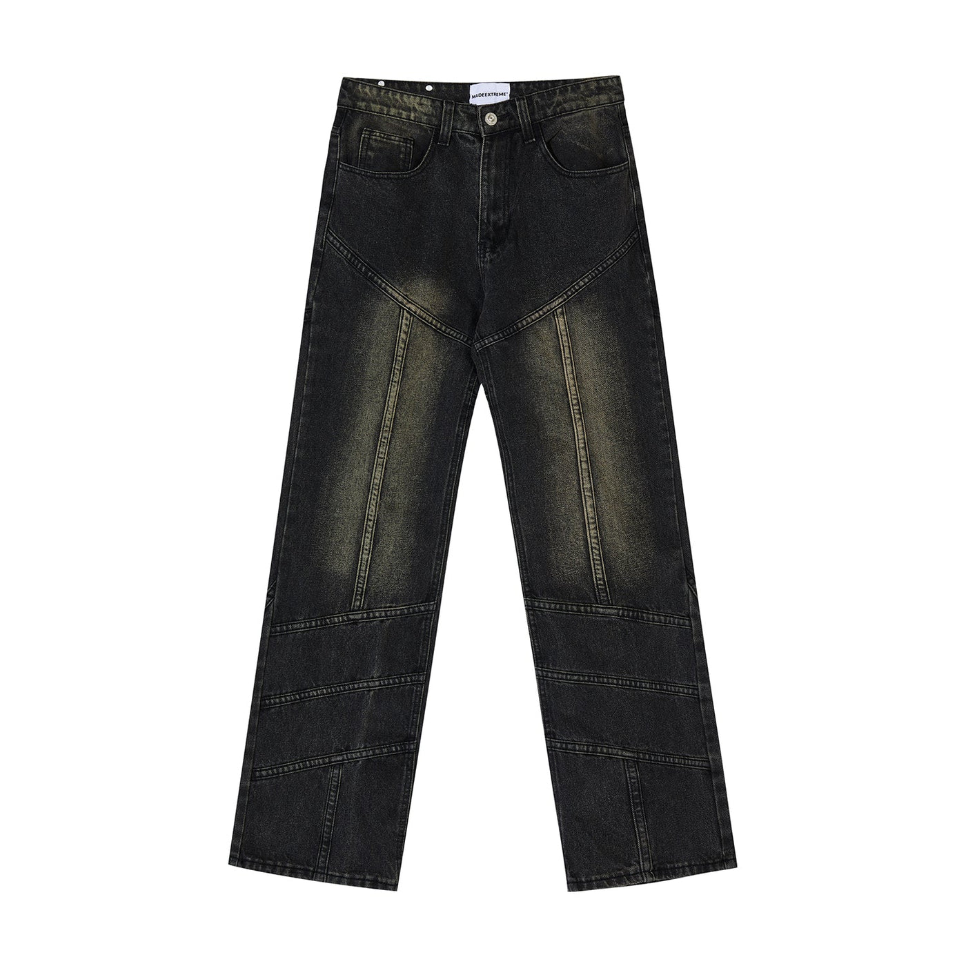 Vintage Washed Seam Detail Jeans Korean Street Fashion Jeans By Made Extreme Shop Online at OH Vault