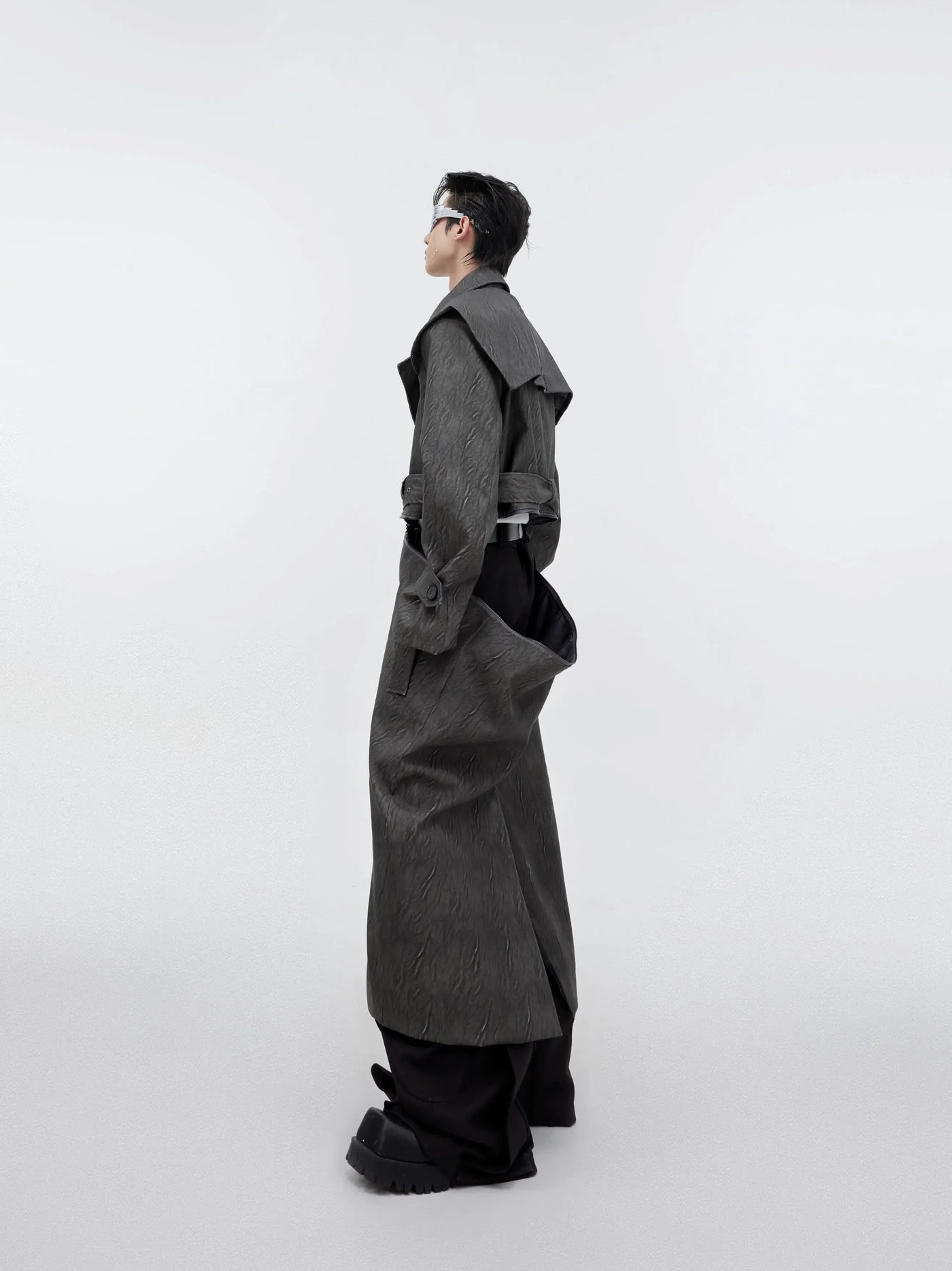 Argue Culture Detachable Half Zipped Trench Coat Korean Street Fashion Long Coat By Argue Culture Shop Online at OH Vault