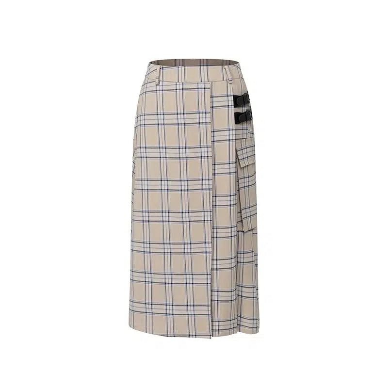 Side Pocket Plaid Skirt Korean Street Fashion Skirt By Country Moment Shop Online at OH Vault