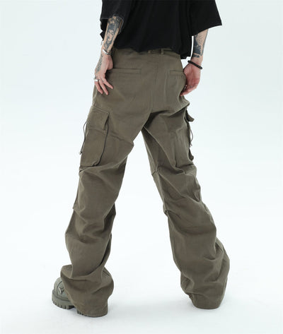 Casual Pleats Cargo Pants Korean Street Fashion Pants By Ash Dark Shop Online at OH Vault