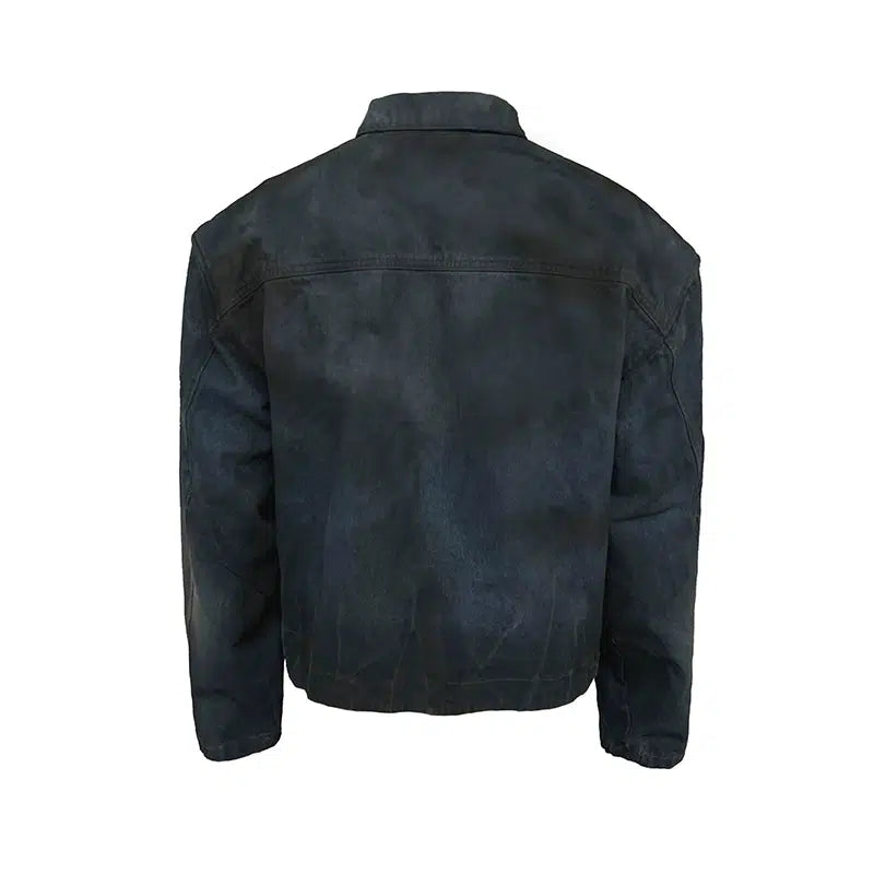 Tie-Dye Washed Denim Jacket Korean Street Fashion Jacket By JCaesar Shop Online at OH Vault