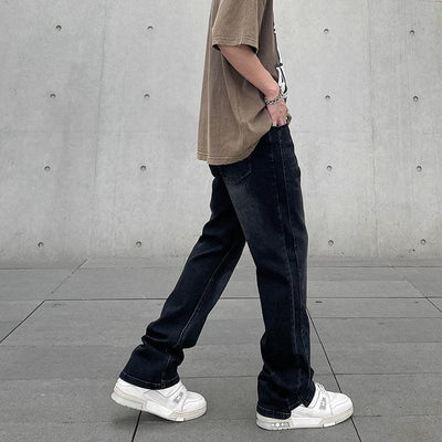Whisker Washed Straight Slim Jeans Korean Street Fashion Jeans By A PUEE Shop Online at OH Vault