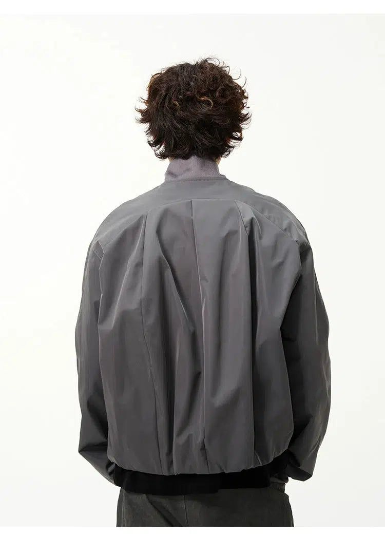 Slim Fit Vertical Zip Bomber Jacket Korean Street Fashion Jacket By 77Flight Shop Online at OH Vault