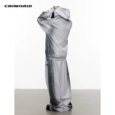 Hand Spray Hoodie & Sweatpants Set Korean Street Fashion Clothing Set By Cro World Shop Online at OH Vault