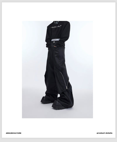 Side Zip Wide Pants Korean Street Fashion Pants By Argue Culture Shop Online at OH Vault