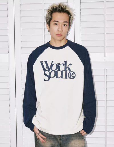 Spliced Casual Long Sleeve T-Shirt Korean Street Fashion T-Shirt By WORKSOUT Shop Online at OH Vault