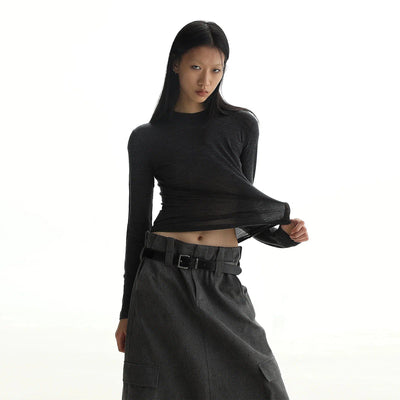 Slim Fit Fine Long Sleeve T-Shirt Korean Street Fashion T-Shirt By Mason Prince Shop Online at OH Vault