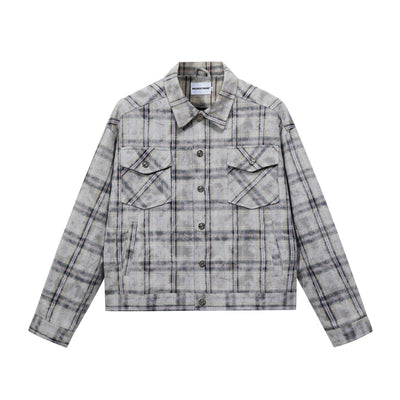Made Extreme Classic Flap Pocket Plaid Outer Shirt Korean Street Fashion Shirt By Made Extreme Shop Online at OH Vault