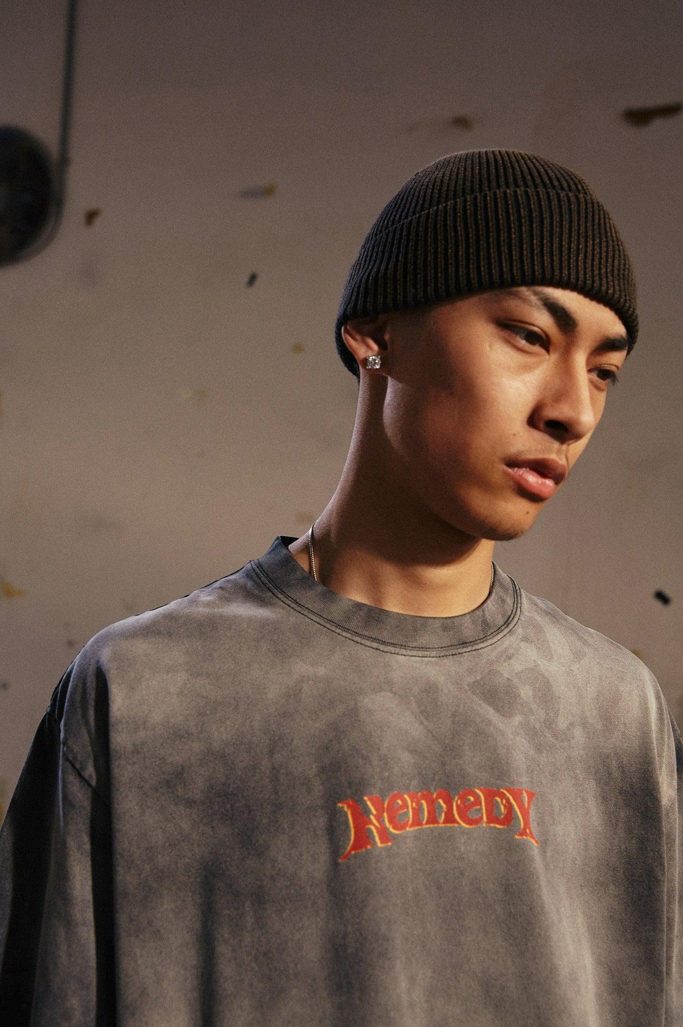 Washed Lightning Eagle Eye T-Shirt Korean Street Fashion T-Shirt By Remedy Shop Online at OH Vault
