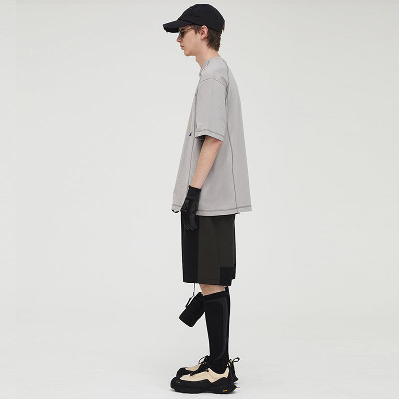 Elastic Waist Side Contrast Shorts Korean Street Fashion Shorts By Decesolo Shop Online at OH Vault