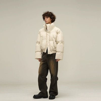Sleek Structured Puffer Jacket Korean Street Fashion Jacket By 77Flight Shop Online at OH Vault