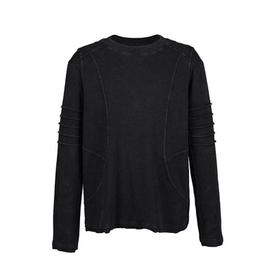 Embossed Lines Long Sleeve T-Shirt Korean Street Fashion T-Shirt By Underwater Shop Online at OH Vault