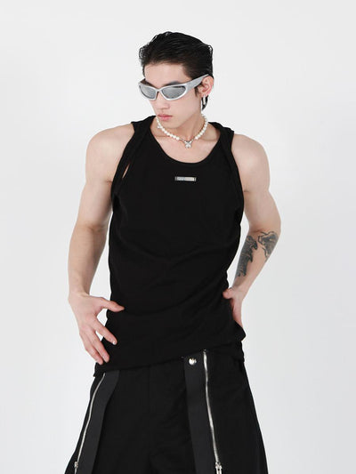 Two Straps Metal Bar Tank Top Korean Street Fashion Tank Top By Argue Culture Shop Online at OH Vault