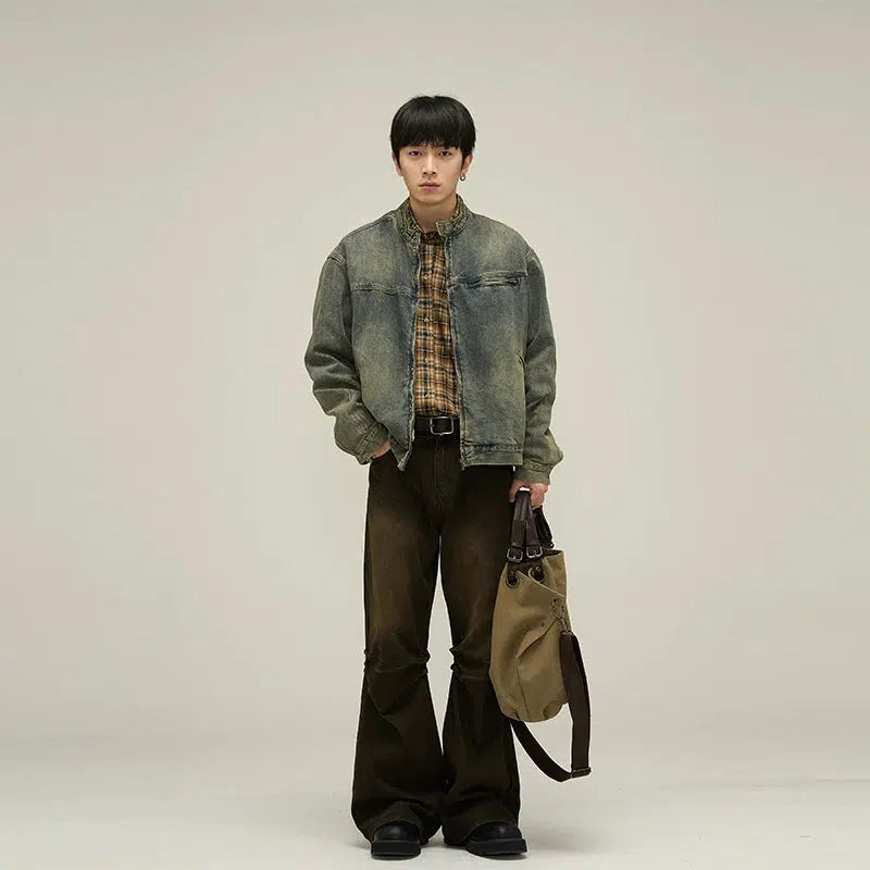 Vintage Fade Denim Jacket Korean Street Fashion Jacket By 77Flight Shop Online at OH Vault