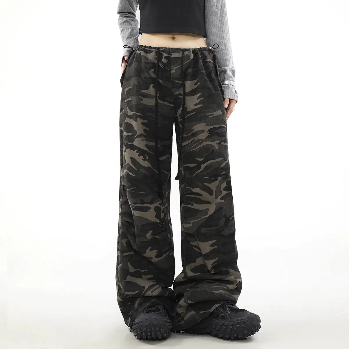 Drawstring Camouflage Casual Pants Korean Street Fashion Pants By Mr Nearly Shop Online at OH Vault